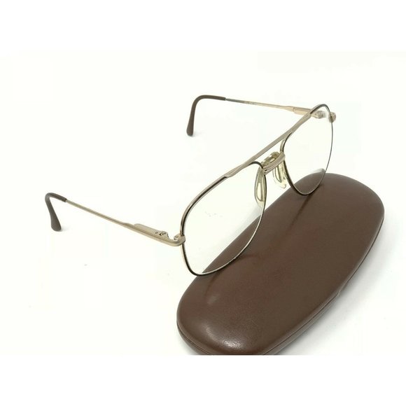 Vintage Viva Eyeglasses MOD1017 BRD 57[]18 140 Eyeglass Gold Brown Aviator Frame - Picture 4 of 12